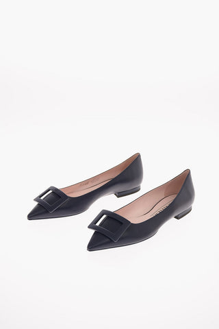 leather GOMMETTINE BALL Point Toe Ballet flats
