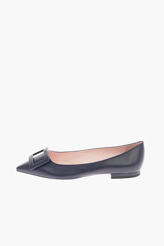 leather GOMMETTINE BALL Point Toe Ballet flats
