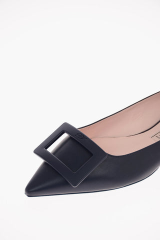 leather GOMMETTINE BALL Point Toe Ballet flats