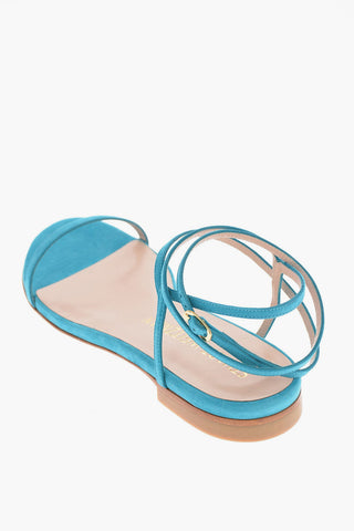 Suede Leather MERINDA FLAT ankle strap Sandals