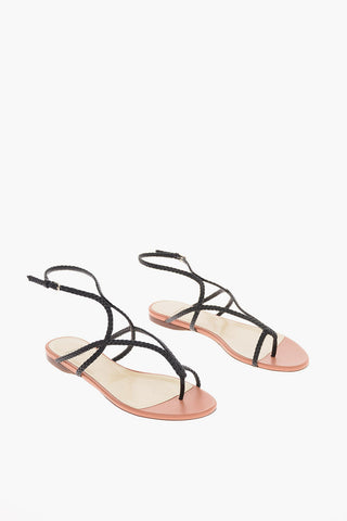 Sandali Infradito in Pelle Intrecciata