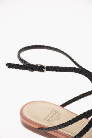 Sandali Infradito in Pelle Intrecciata