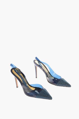 12cm rhinestone embellished AMBER Slingback pumps