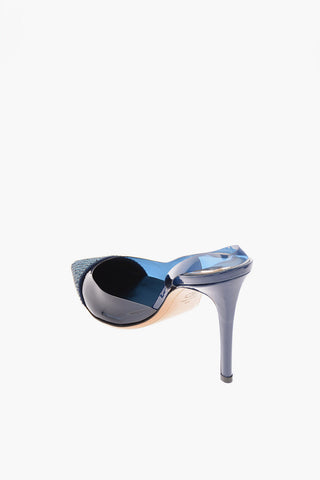 12cm rhinestone embellished AMBER Slingback pumps