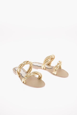 glistening textured leather MARSHMALLOW FLAT Sandals