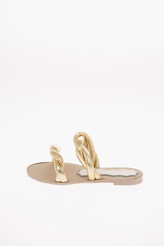 glistening textured leather MARSHMALLOW FLAT Sandals
