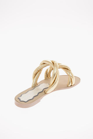 glistening textured leather MARSHMALLOW FLAT Sandals