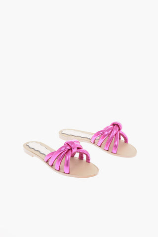 Sandali COTTON CANDY FLAT in pelle lamé