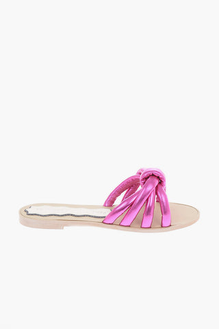 Sandali COTTON CANDY FLAT in pelle lamé