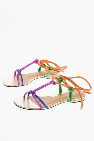 leather Lace Up REBECCA T-strap sandals