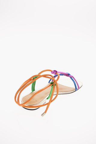leather Lace Up REBECCA T-strap sandals