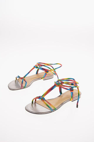 Sandali T-strap REBECCA in pelle Lace Up