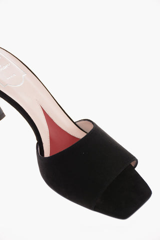 6.5 cm suede leather and rhinestone embellished VIVIER MARLENE Mules