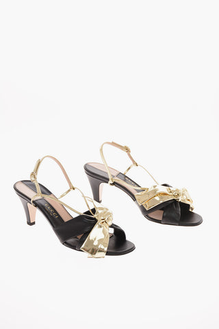 6.5cm leather CHARLOTTE Ankle-strap sandals with Bow