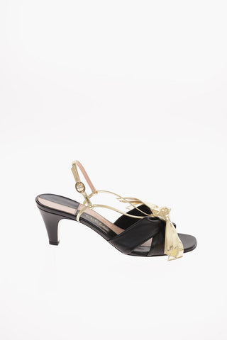 6.5cm leather CHARLOTTE Ankle-strap sandals with Bow