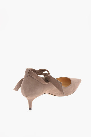 6cm Suede leather CLARITA Ankle-strap pumps