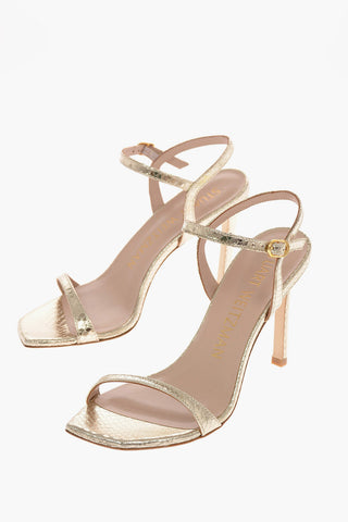 9.5 cm snake print leather ALONZA 95 Ankle-strap sandals