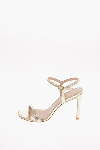 9.5 cm snake print leather ALONZA 95 Ankle-strap sandals