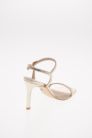 9.5 cm snake print leather ALONZA 95 Ankle-strap sandals