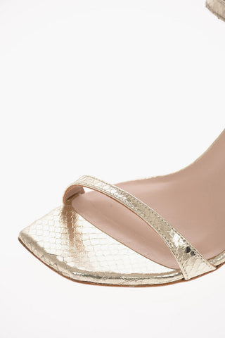 9.5 cm snake print leather ALONZA 95 Ankle-strap sandals