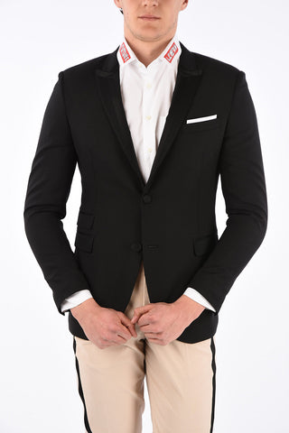side vents peak lapel 2-button Tuxedo blazer