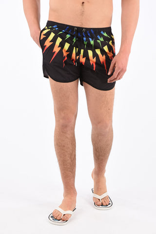 Slim Fit RAINBOW FAIR ISLE THUNDERBOLT Swim Shorts