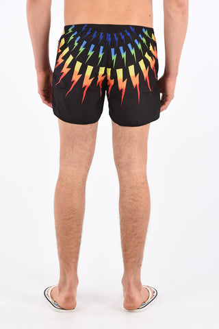 Slim Fit RAINBOW FAIR ISLE THUNDERBOLT Swim Shorts