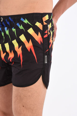 Slim Fit RAINBOW FAIR ISLE THUNDERBOLT Swim Shorts