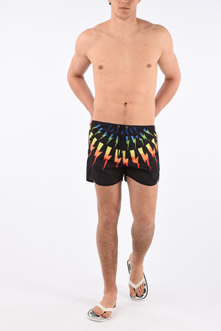 Slim Fit RAINBOW FAIR ISLE THUNDERBOLT Swim Shorts