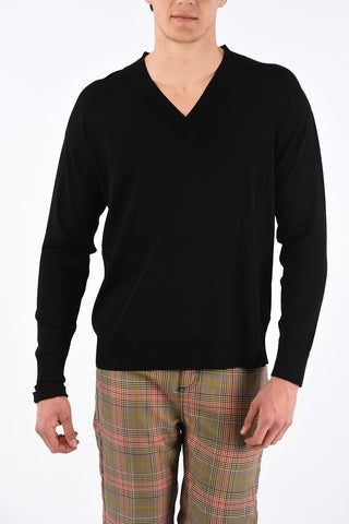Dropped Shoulder Fit V-Neck Sweater