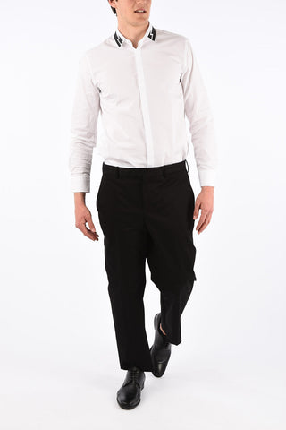 Stretch Cotton Cropped Pants