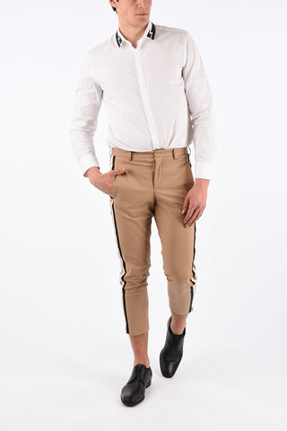 pantalone piping slim fit a vita regolare