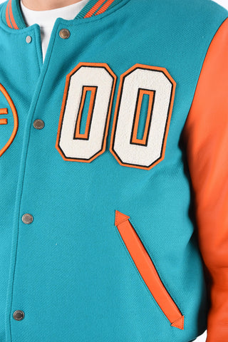 Varsity Jacket with Leather Details