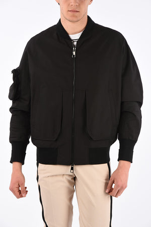 bomber ricamato con zip
