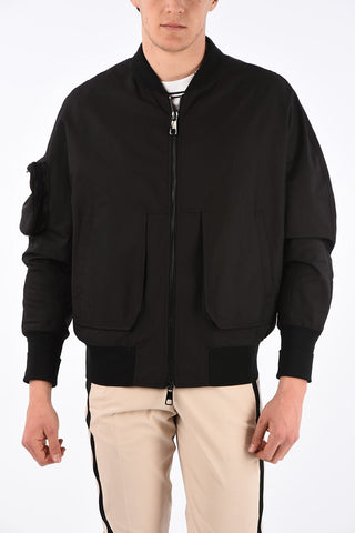 embroidered bomber with zip