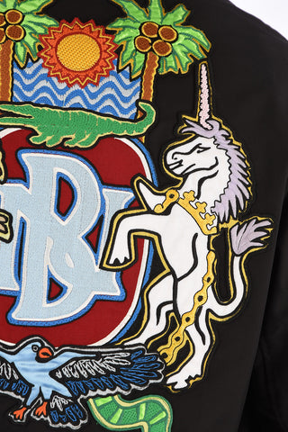 embroidered bomber with zip