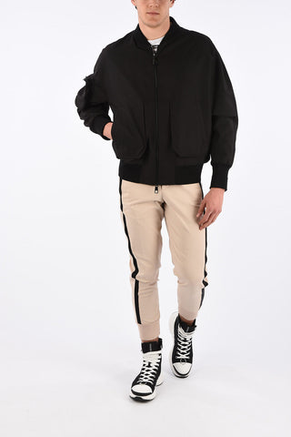 embroidered bomber with zip