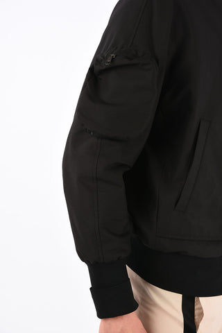 embroidered bomber with zip