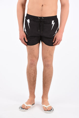 Thunderbolt Print Board Shorts Beachwear