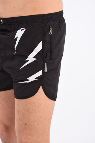 Thunderbolt Print Board Shorts Beachwear
