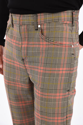 prince of Wales Low-rise waist cuffed hem trousers