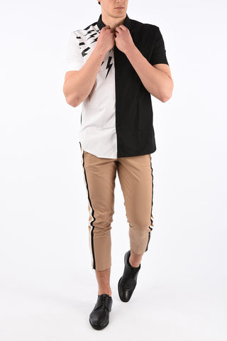 Thunderbolt Print two-tone Shirt