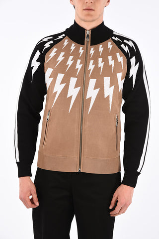Skinny Fit FAIR ISLE THUNDERBOLT Sweater with Zip