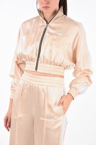 Satin TRACK Crop Sweatshirt