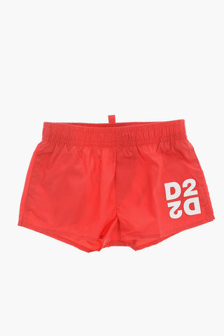 Logo Print Board Shorts Beachwear