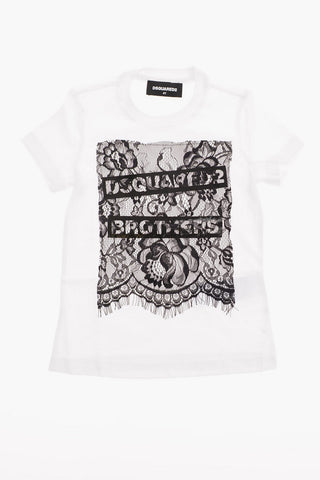 Crewneck T-Shirt with Lace Details
