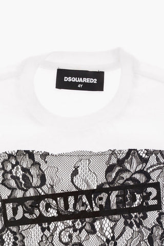 Crewneck T-Shirt with Lace Details