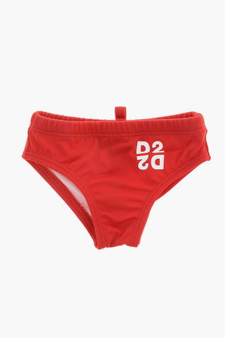 Logo Print Slip Beachwear