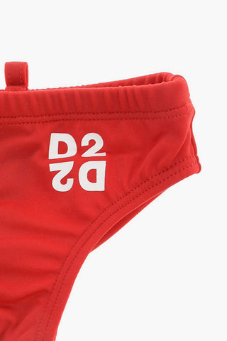 Logo Print Slip Beachwear