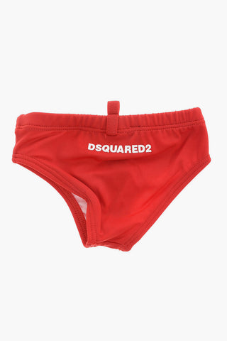 Logo Print Slip Beachwear